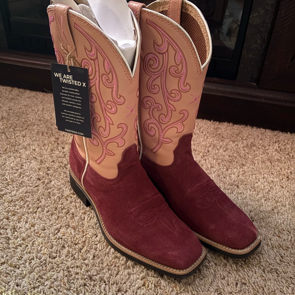 Twisted X Women's Western Boots - Red and Tan